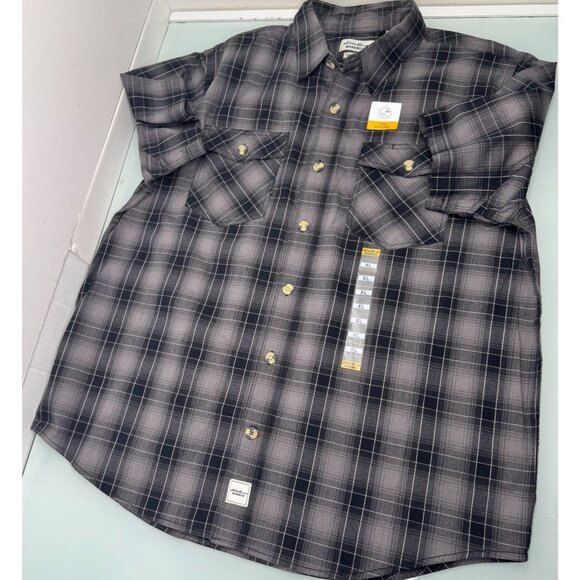Eddie Bauer Workwear Men Shirt XL Short Sleeve Button Up Stain Resistant Gray - Picture 1 of 9